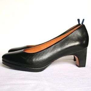 Dr Liza Sneaker Pump Black Leather Heel Women's 5.5 W Brazil